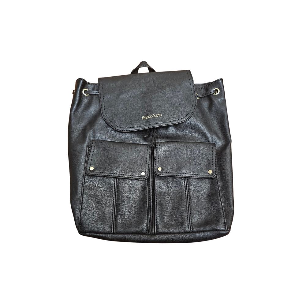 Franco Sarto Black JOSLYN Back Pack Excellent Faux Leather Exterior